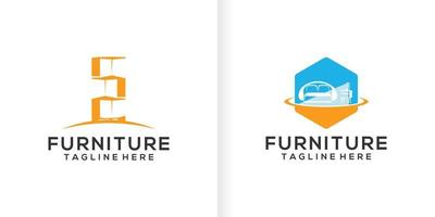 Furniture and interior design logo concept collection vector