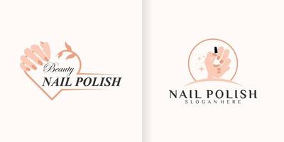 beautiful female hands with manicure. vector logo