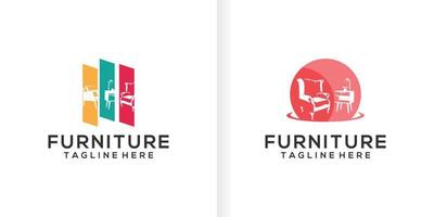 minimalist furniture logo design style collection vector