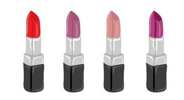 conjunto de lápices labiales vector