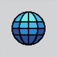 Pixel art illustration Web icon. Pixelated website icon. Globe Website icon pixelated for the pixel art game and icon for website and video game. old school retro. vector