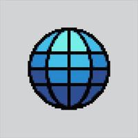 Pixel art illustration Web icon. Pixelated website icon. Globe Website icon pixelated for the pixel art game and icon for website and video game. old school retro. vector