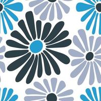 Seamless pattern with colorful retro groovy daisies vector