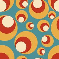 Geometric seamless pattern with circles in retro style vector