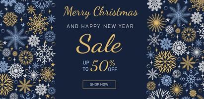 Merry Christmas and Happy New Year SALE banner template vector