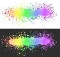 rainbow splashes of paints on a white and black background. vector