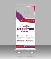 Business roll up standee banner design abstract template vector