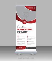 Business roll up standee banner design abstract template vector