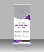 Roll up standee banner template for presentation purpose and display vector