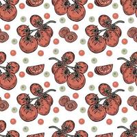 Seamless pattern of Cherry tomato vector