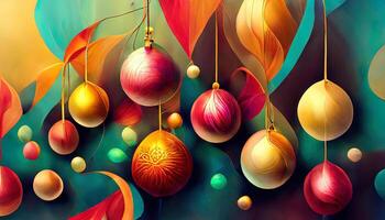 Abstract colorful christmas wallpaper background panorama header. photo