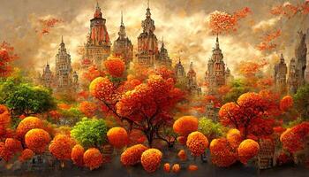 Autumn landscape background. photo