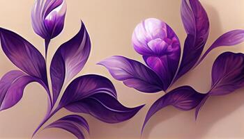 Abstract organic floral wallpaper background illustration. photo