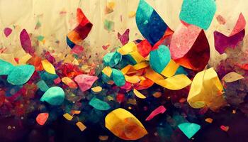 Awesome Colorful confetti as abstract party wallpaper background header. photo