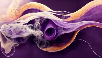 Realistic smoke on abstract colored background. photo