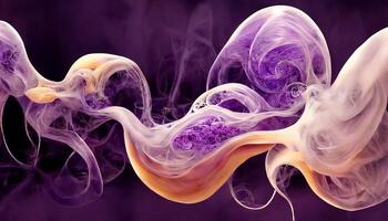 Realistic smoke on abstract colored background. photo