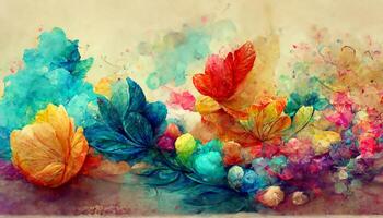 Surprising Bright colorful watercolor paint background texture. photo