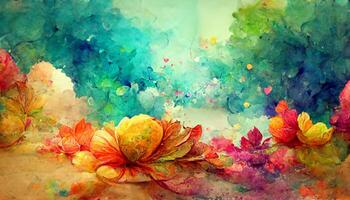 Wonderful Bright colorful watercolor paint background texture. photo