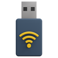 flash drive 3d illustration with transparent background png