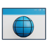 web browser 3d illustratie met transparant achtergrond png