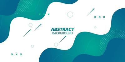 Green and blue geometric business banner design. creative banner design with wave shapes and lines for template. Simple horizontal banner. Eps10 vector