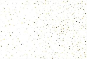 Random falling gold stars on white background. Glitter pattern for banner, greeting card, Christmas and New Year card, invitation, postcard, paper packaging vector