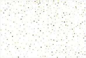 Random falling gold stars on white background. Glitter pattern for banner, greeting card, Christmas and New Year card, invitation, postcard, paper packaging vector