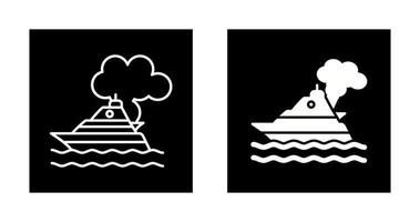 icono de vector de contaminación de barco