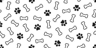 Dog Bone vector dog paw doodle Seamless pattern isolated wallpaper background