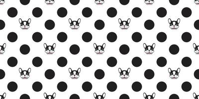 dog seamless pattern vector french bulldog polka dot isolated wallpaper background