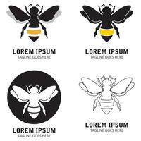 icono de diseño de ilustraciones de logotipo de abeja vector