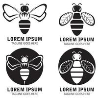 icono de diseño de ilustraciones de logotipo de abeja vector