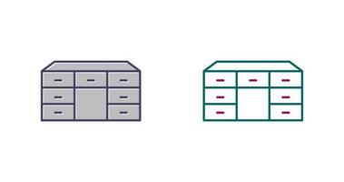 Table with Drawers Vector Icon