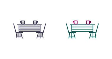 icono de vector de mesa de comedor