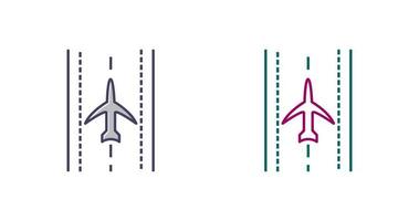 Plane on Runway Vector Icon