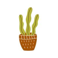 Cute cactus in a pot. Vector doodle colorful