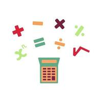 Calculator vector illustration with mathematical signs isolated