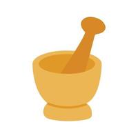 Mortar and pestle. Vintage bowl. Vector hand drawn