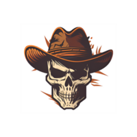 cowboy skull hat.Generative Ai png