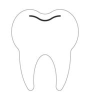 Human tooth flat line black white vector object. Ceramic dental implant. Teeth anatomy. Editable cartoon style icon. Simple isolated outline spot illustration for web graphic design and animation