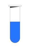 Test tube with liquid flat line color vector object. Editable lineart icon on white. Chemistry lab equipment. Simple outline cartoon style spot illustration for web graphic design and animation