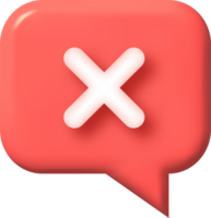 Cross ban and error icon. 3d illustration. png