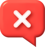 Cross ban and error icon. 3d illustration. png