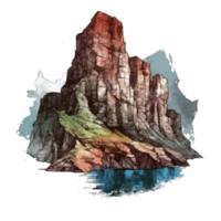 Aquarell Gemälde von Berge png