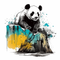 Watercolor painting of Cute Panda png