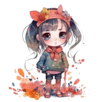 chibi fofa pequeno menina png