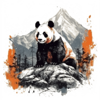 Aquarell Gemälde von süß Panda png