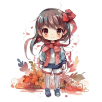 chibi linda pequeño niña png