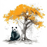 acuarela pintura de linda panda png