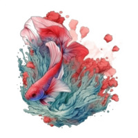 waterverf schilderij van betta vis png